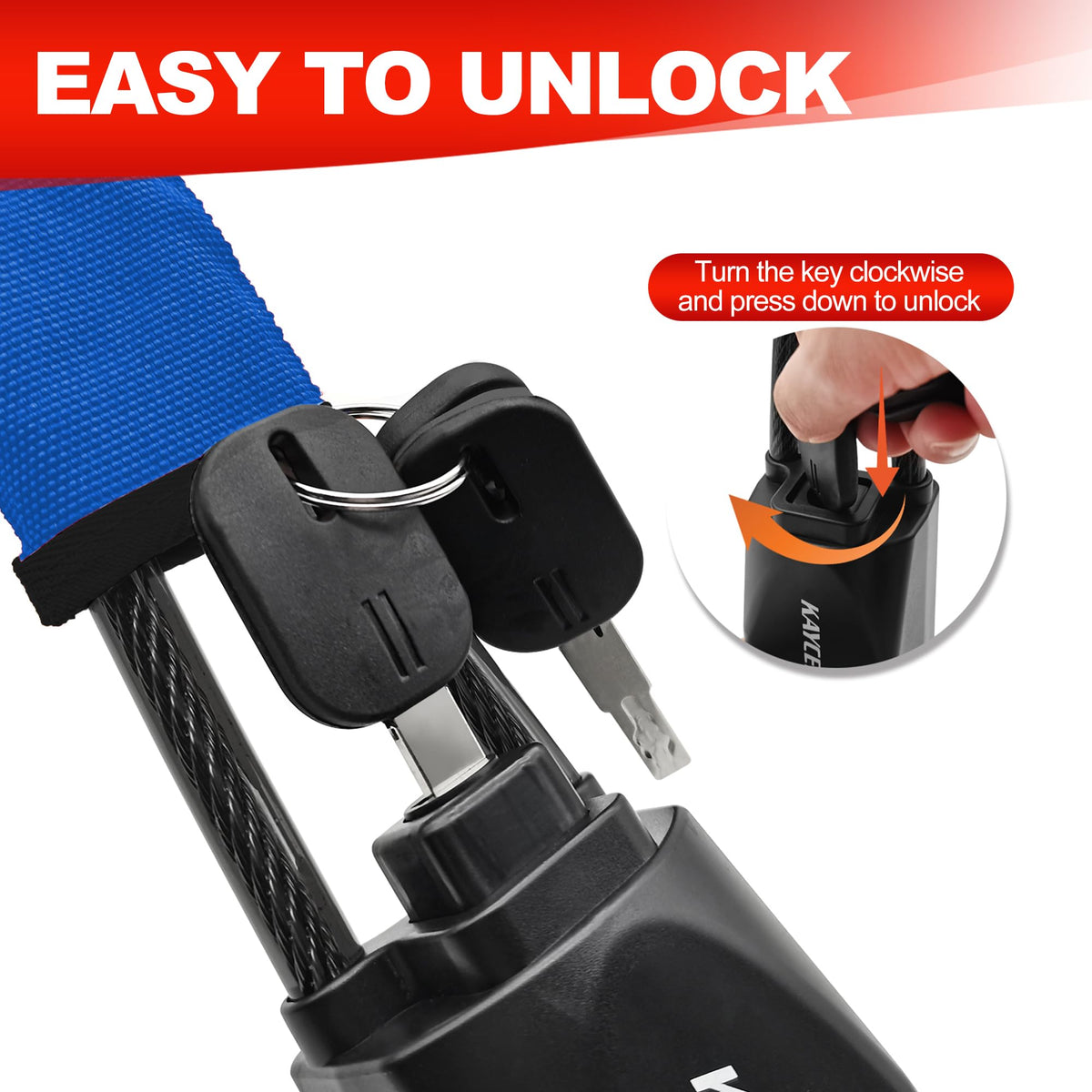 KAYCENTOP securing a handbag to seat demonstrating anti-theft versatility