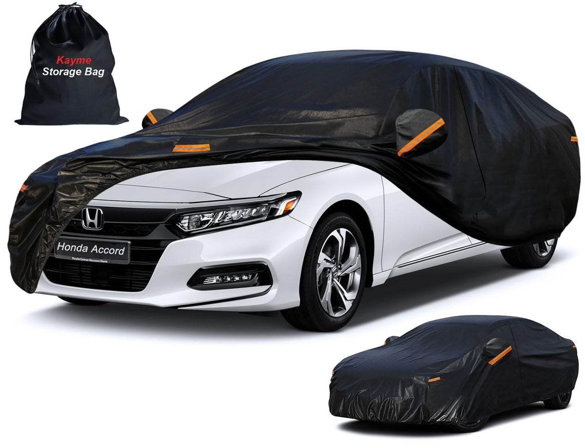 kayme front view on car showing full coverage and weather protection
