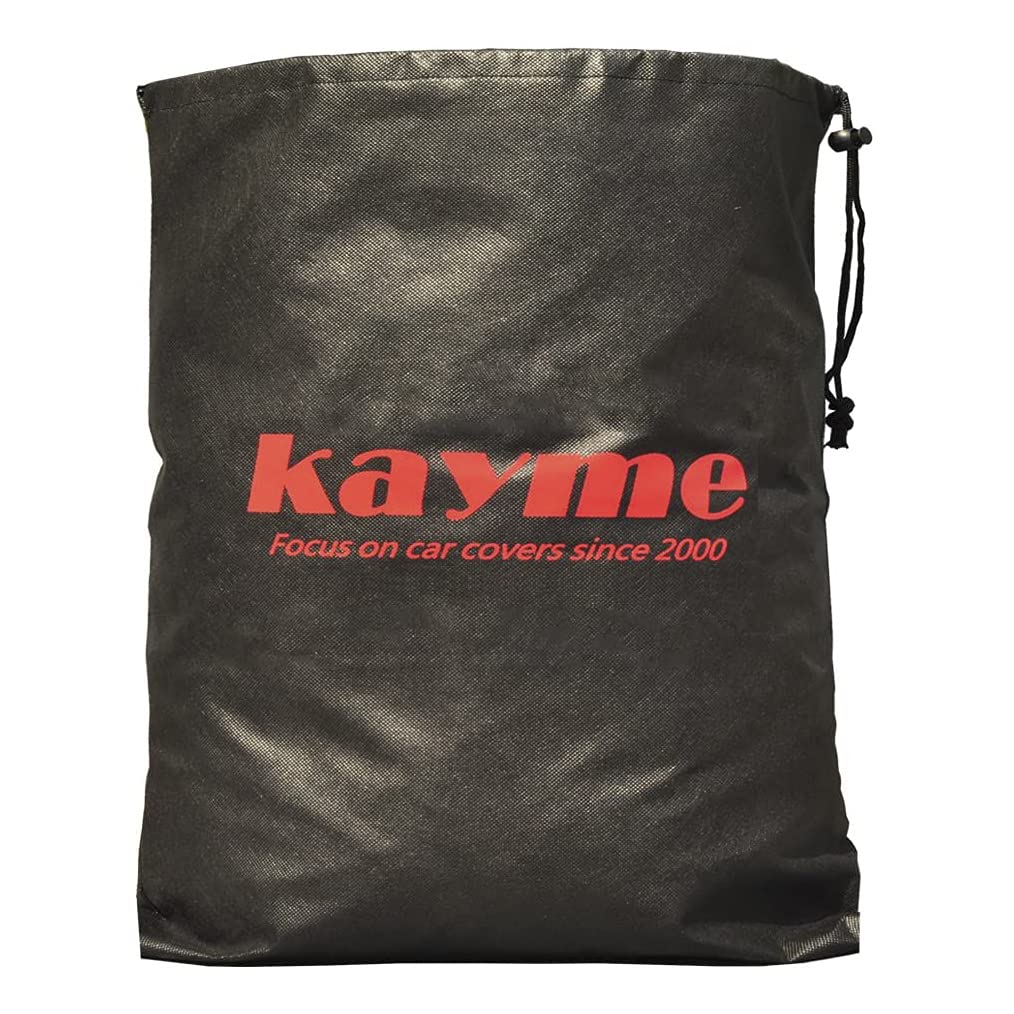 kayme cover on RAV4 with measurement overlay illustrating correct size