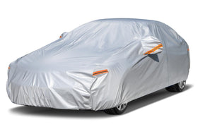 kayme front view on sedan showing snug custom-like fit and full coverage