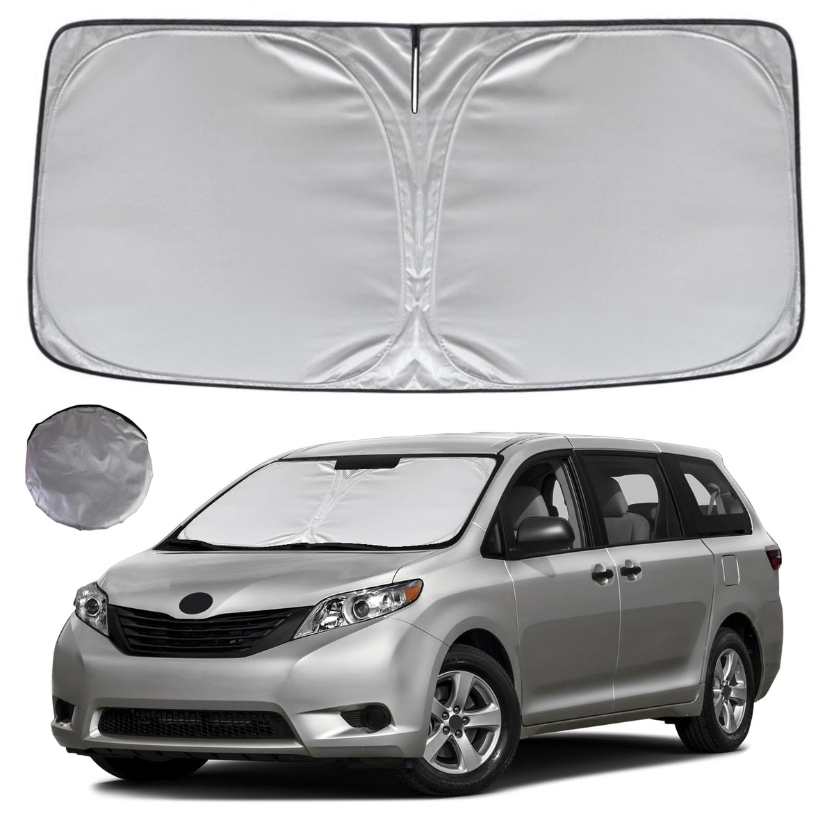 KAYZT front packaging showing custom-fit Sienna shade protecting windshield