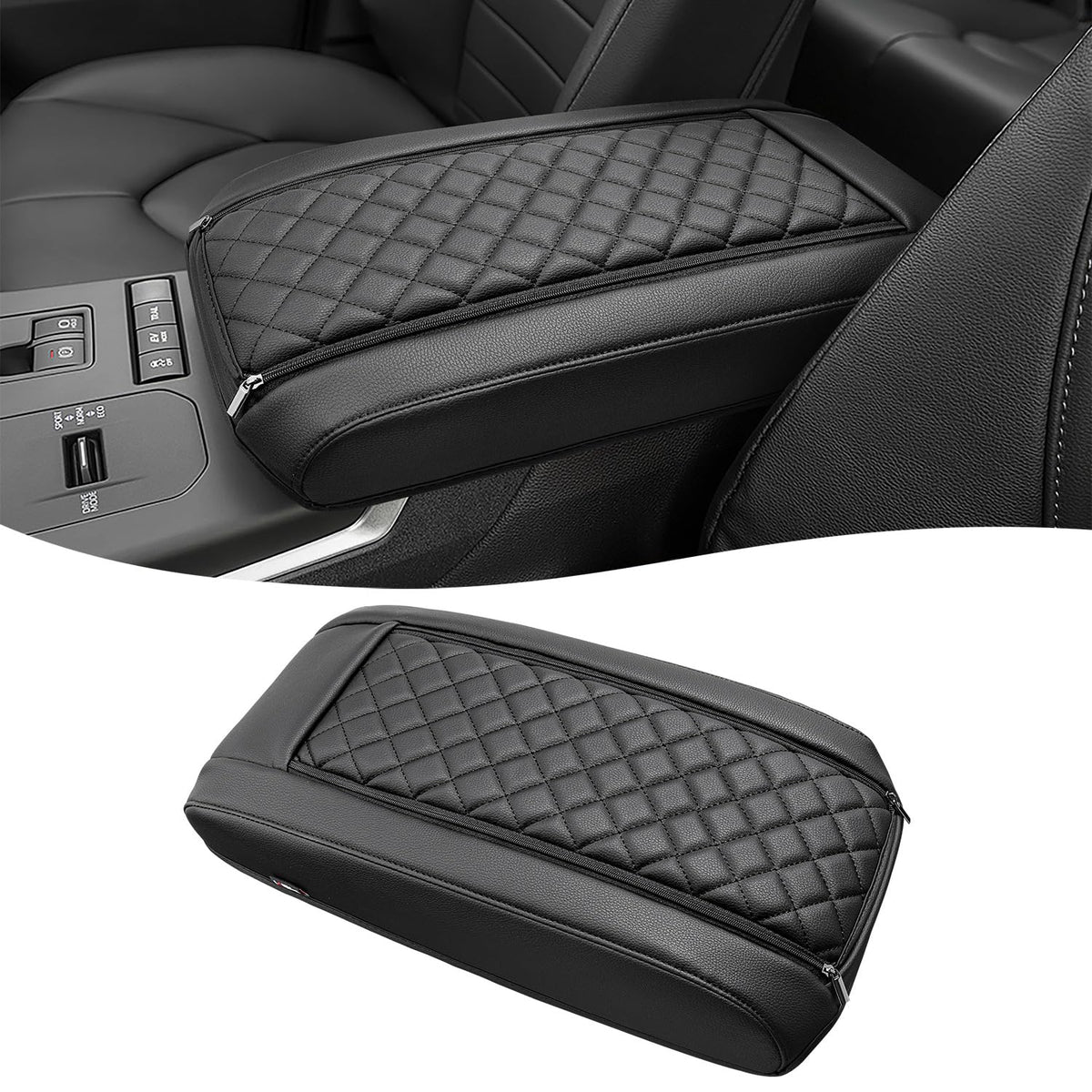 KBH front view of armrest cover showing neat fit and upgraded comfort