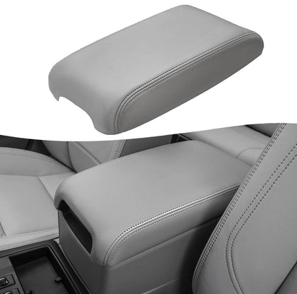 KBH armrest cover front view showing ash gray finish and neat seams for refreshed look