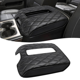 KBH front view of black armrest cover showing neat fit and refined look