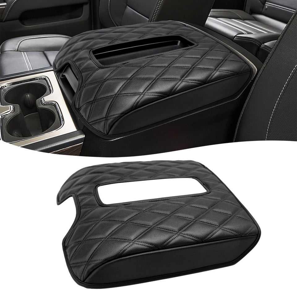 KBH front view of black armrest cover showing neat fit and refined look