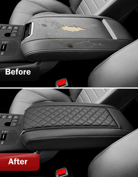 KBH armrest cover beside ruler showing size and exact fit benefit