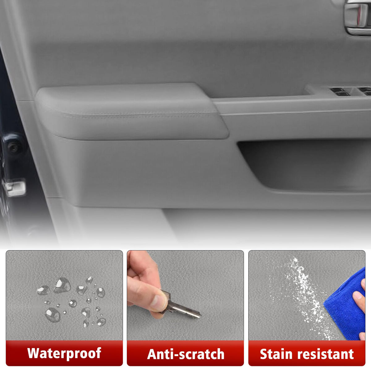 KBH armrest cover installed on Pilot door panel showing precise alignment