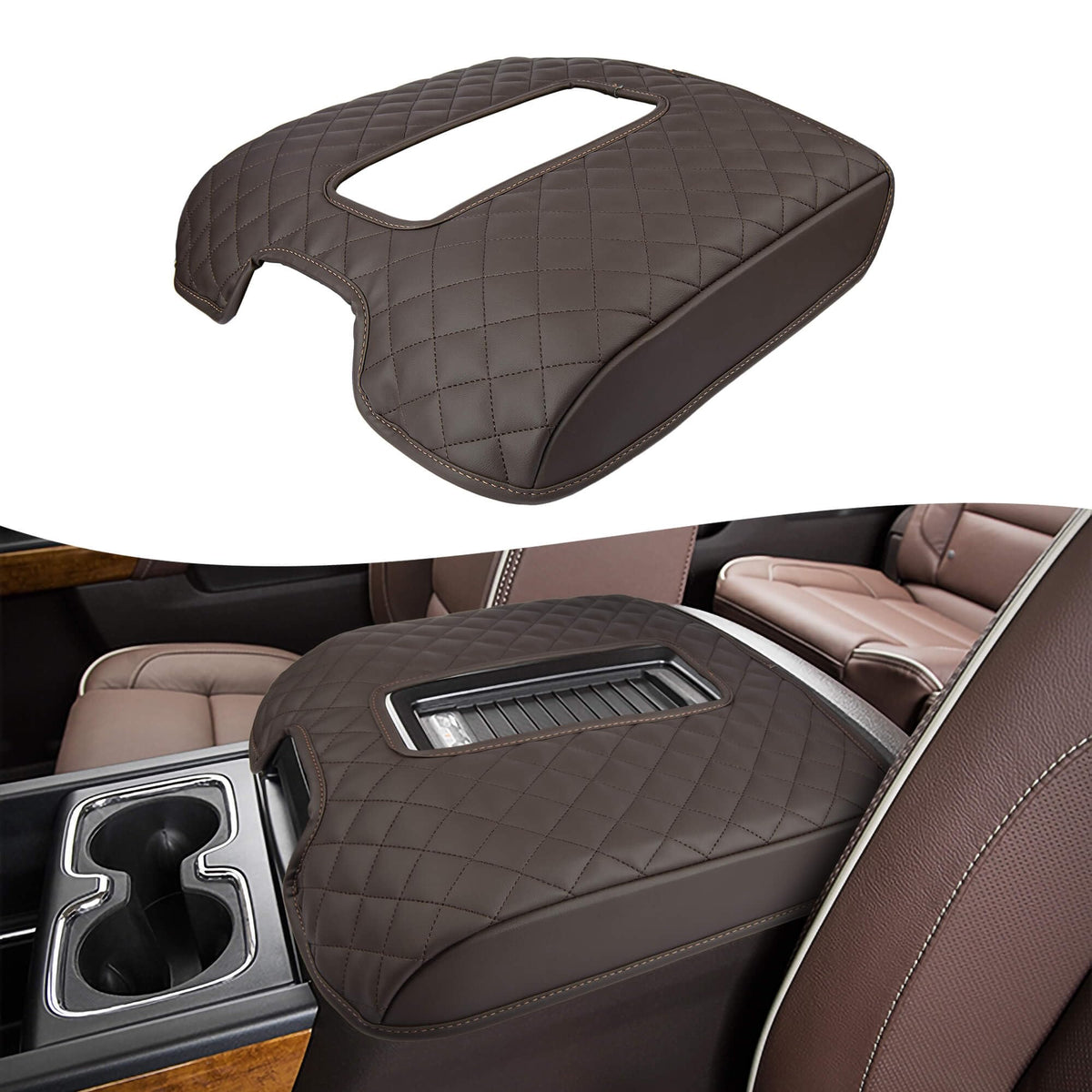 KBH armrest front view on console showing fit and neat finish