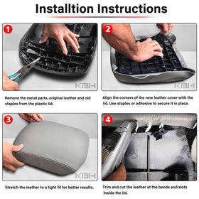 KBH armrest packaged with instructions showing ready-to-install convenience benefit