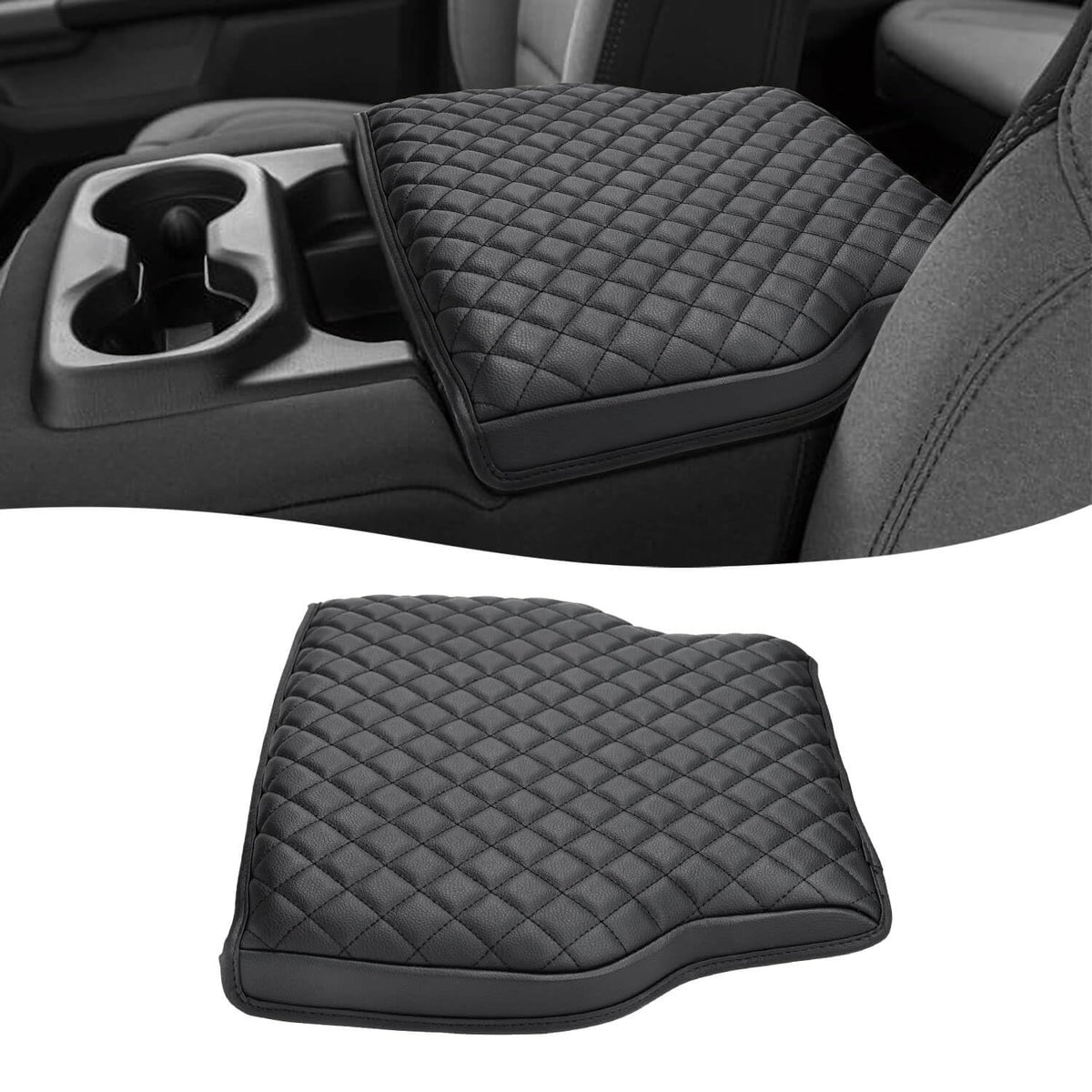 KBH center console front view showing full coverage and neat fit benefits