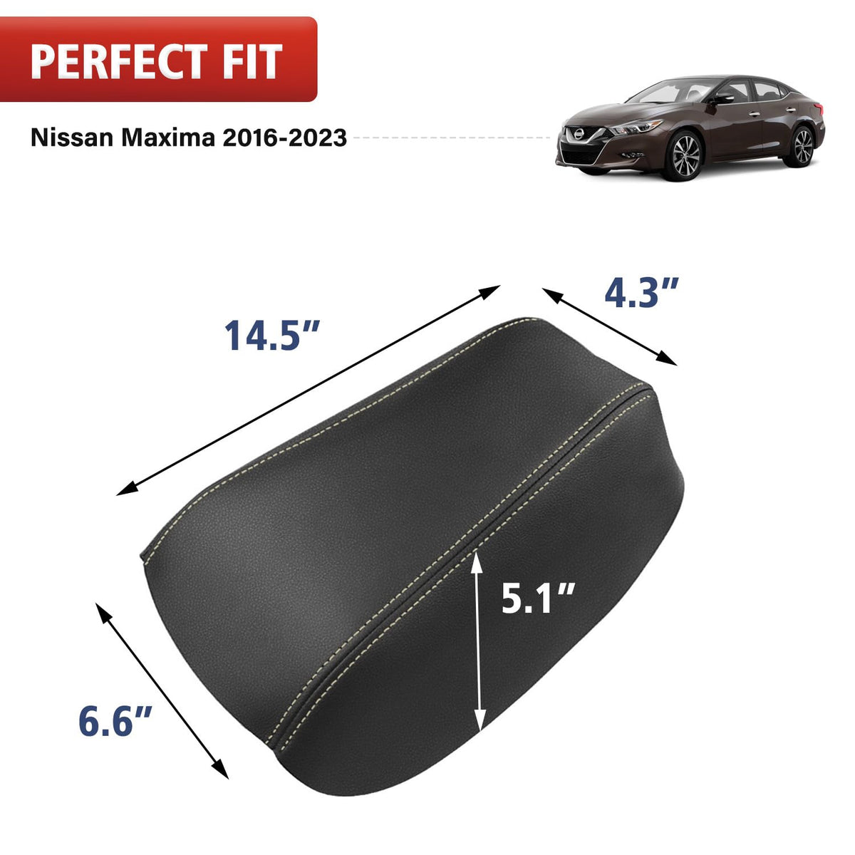 KBH installed console cover in Nissan Maxima showing OEM fit and protection benefit