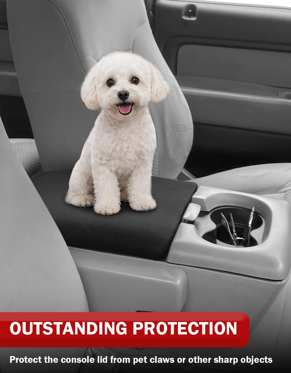 KBH installed on Ford F150 jump-seat console demonstrating neat coverage