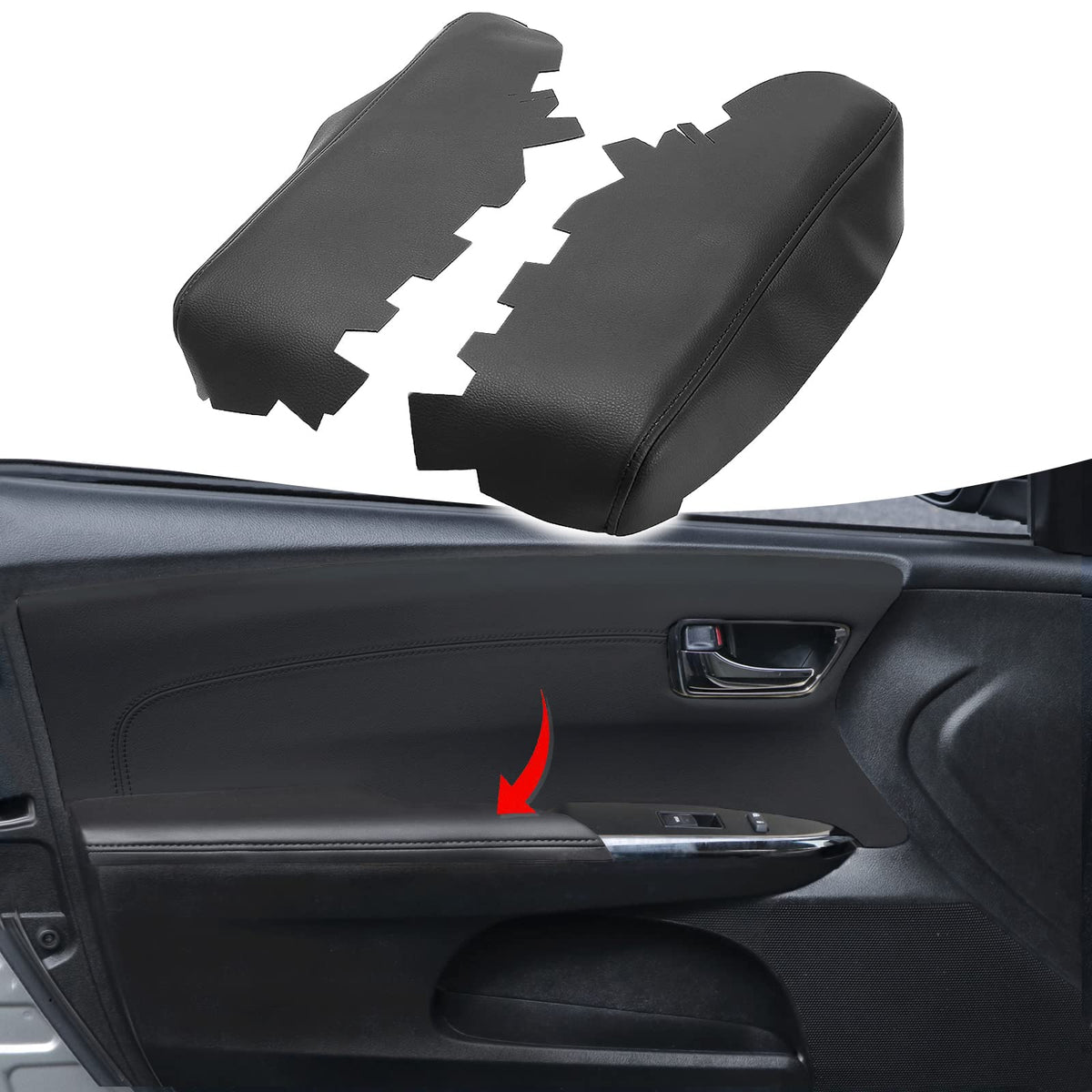 KBH front view of armrest cover showing perfect OEM fit and renewed appearance
