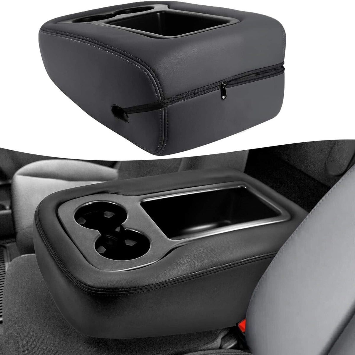 KBH front view of black console cover showing neat fit and renewed appearance