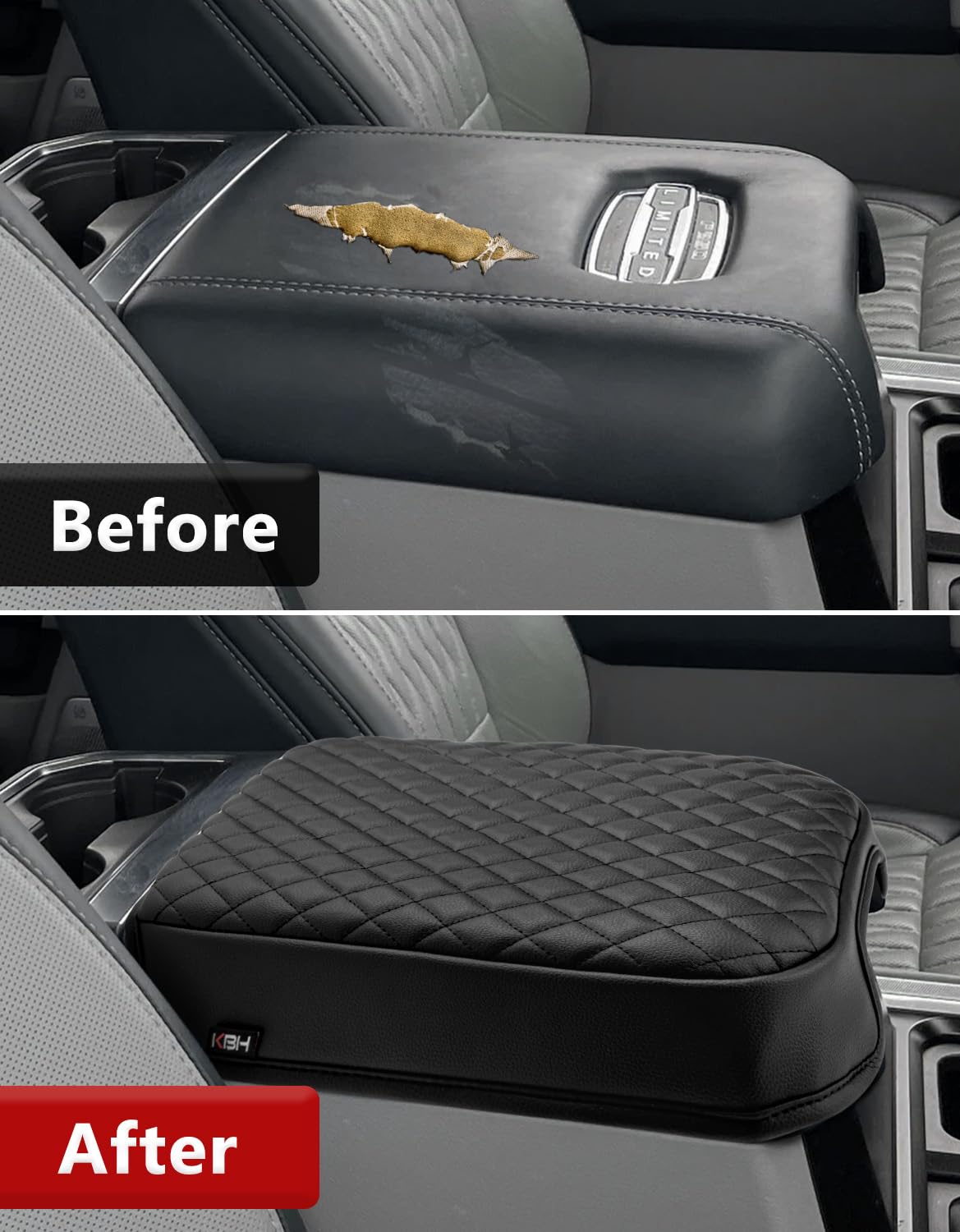 KBH packaging and included armrest cover showing ready-to-install protector