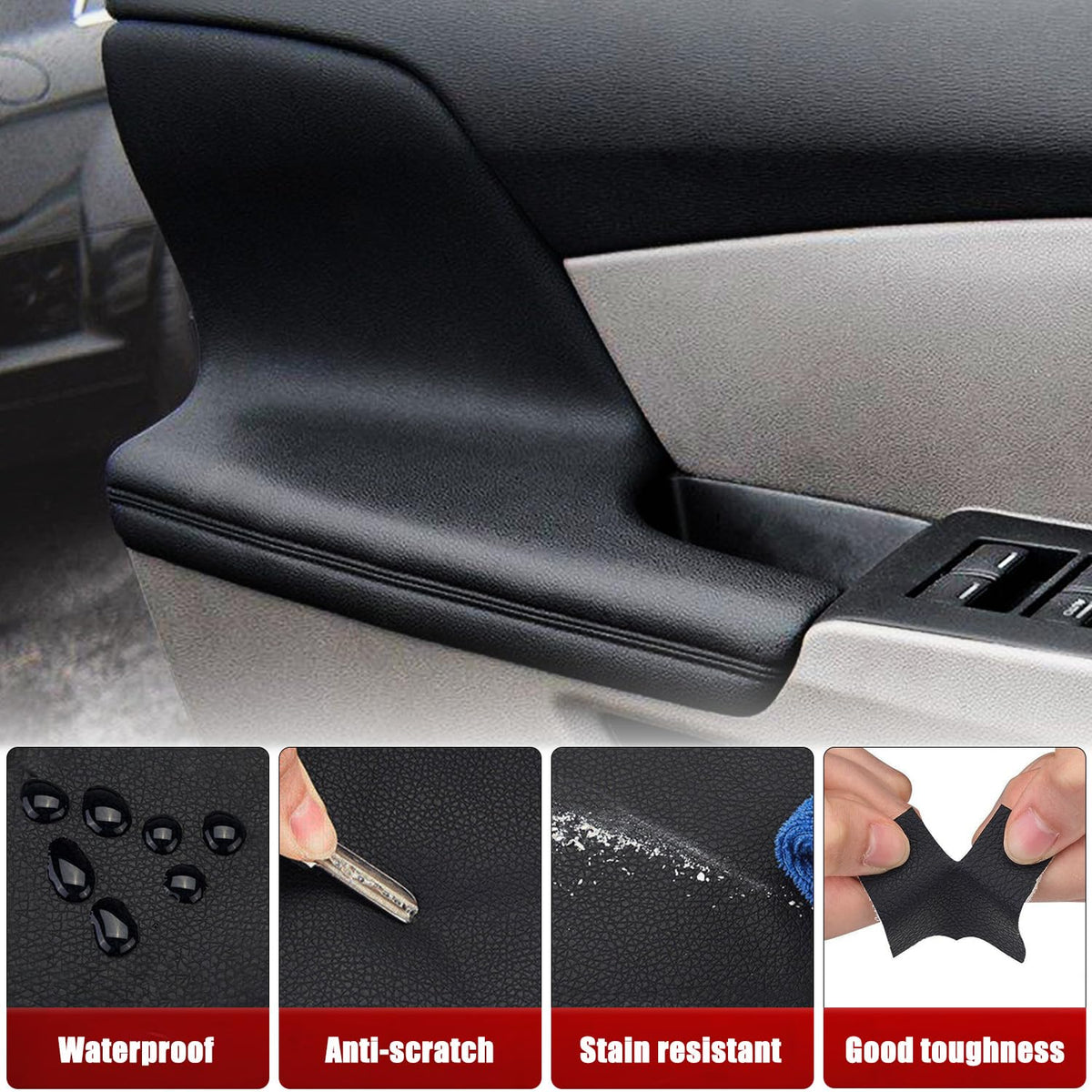 KBH vinyl leather texture detail showing water-resistant finish