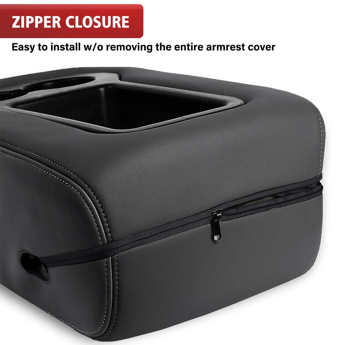 KBH close-up of heavy-duty zipper closure for secure fit and easy install