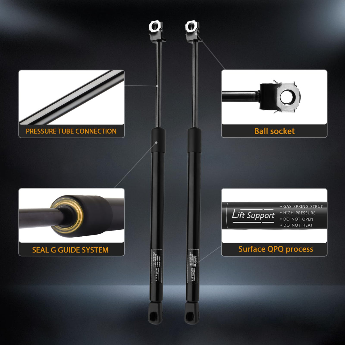 Kbkyawy strut next to ruler showing 21.97 inch extended length for accurate fitment