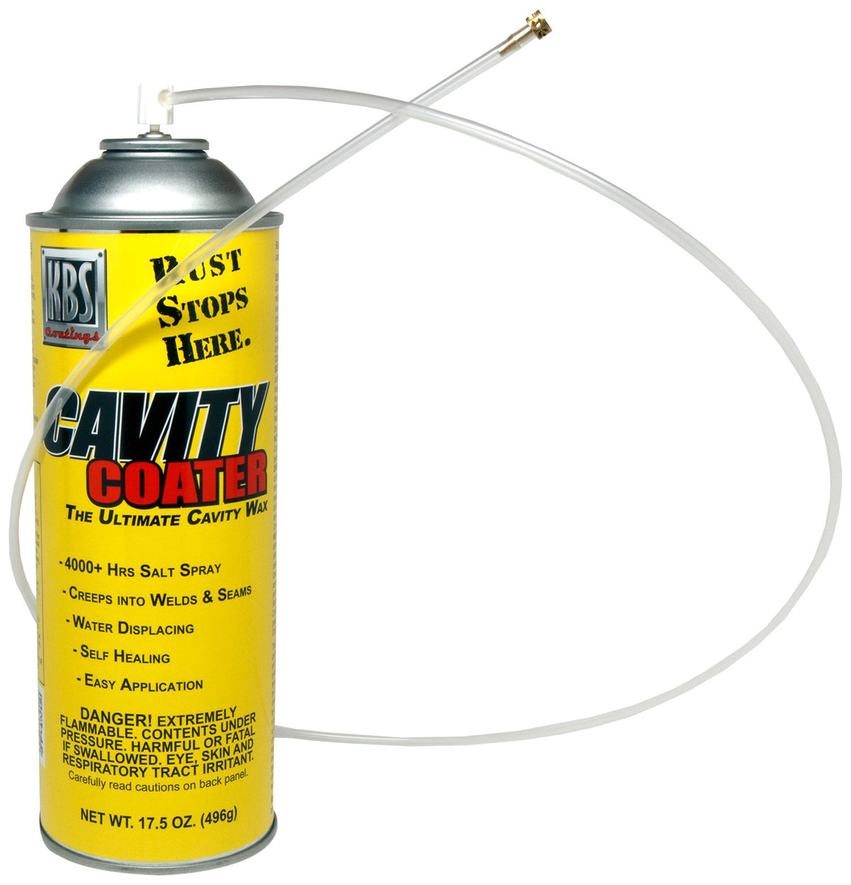 KBS Coatings can with wand showing front label and corrosion protection benefit