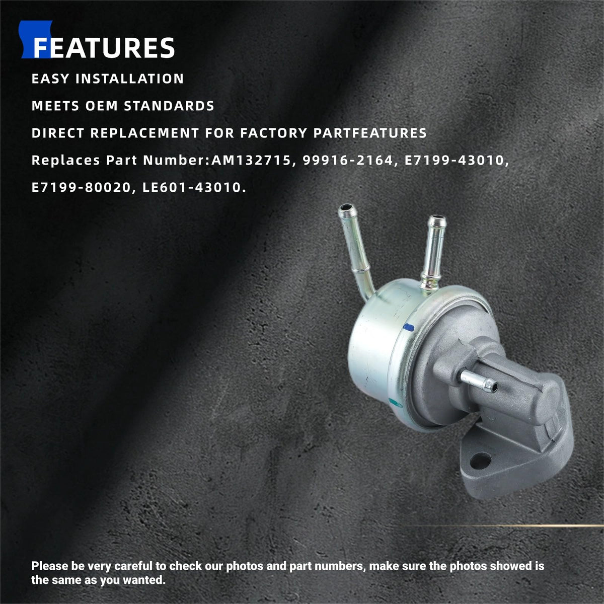 KD KISONIED fuel pump side with inlet and outlet ports visible for easy hose fit
