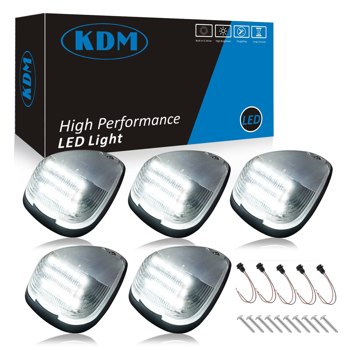 KDM front view clear lens showing sleek profile and improved curb appeal