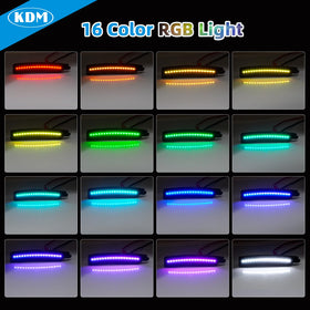 KDM RGB remote with markers illustrating easy color control and personalized styling