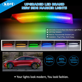 KDM smoked rear side marker mounted on bumper highlighting streamlined look and safety