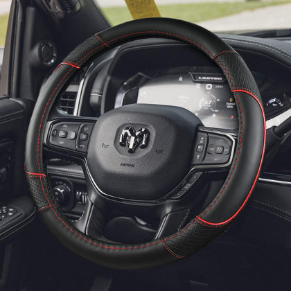 KEAIDAP front view of steering wheel cover showing fit and design benefit