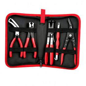 KEAIKE front view of leather storage case showing organized tools and portability benefit