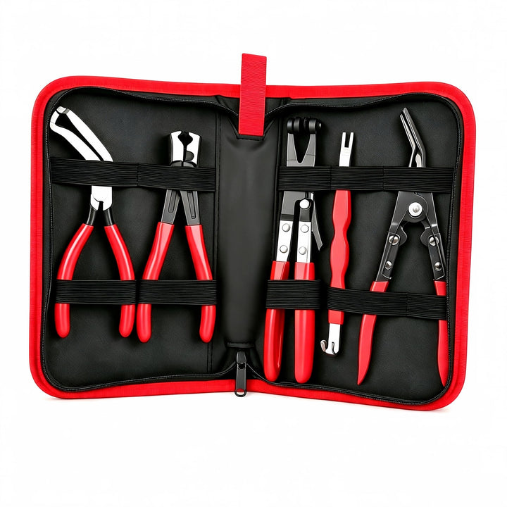 KEAIKE front view of leather storage case showing organized tools and portability benefit