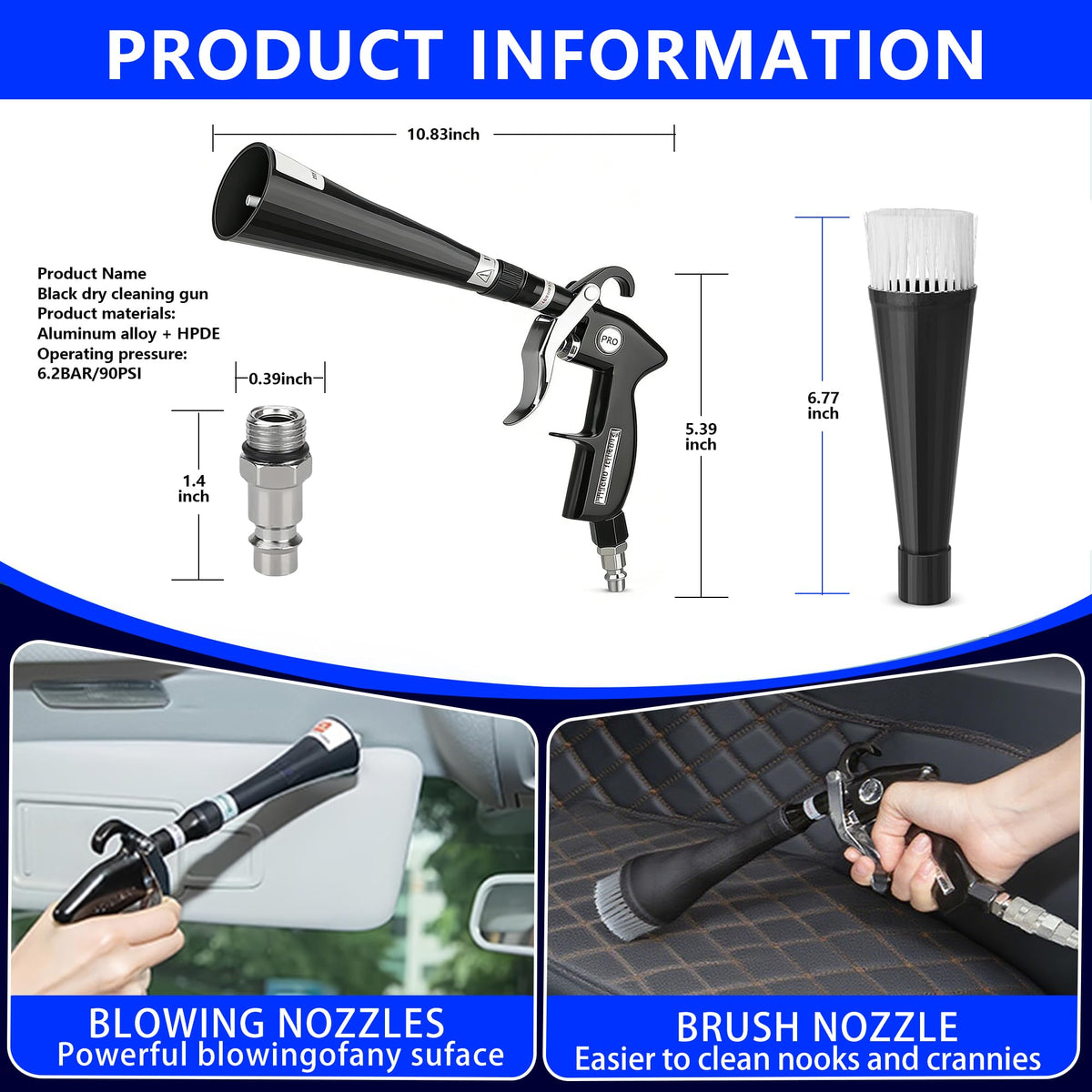 Keaixinyu close-up of 360-degree rotating nozzle delivering concentrated airflow for tight spots
