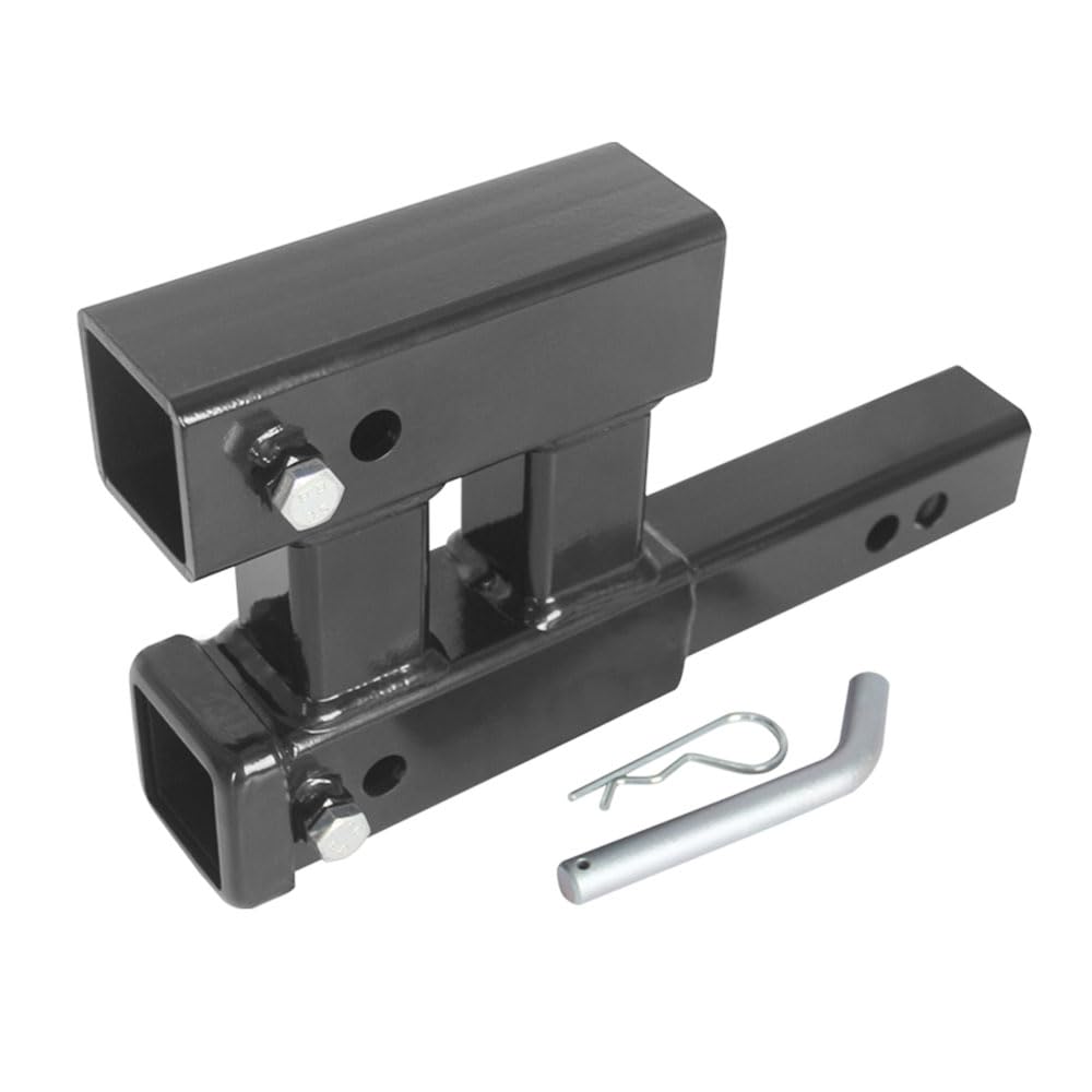Keazet front view hitch extension showing dual posts and strong fitment benefit