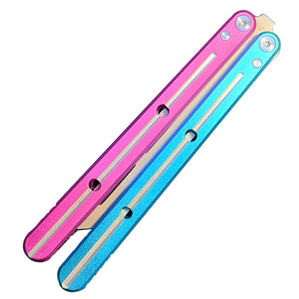 KEEDAS front view of blue-pink handle showing attractive finish and grip benefit