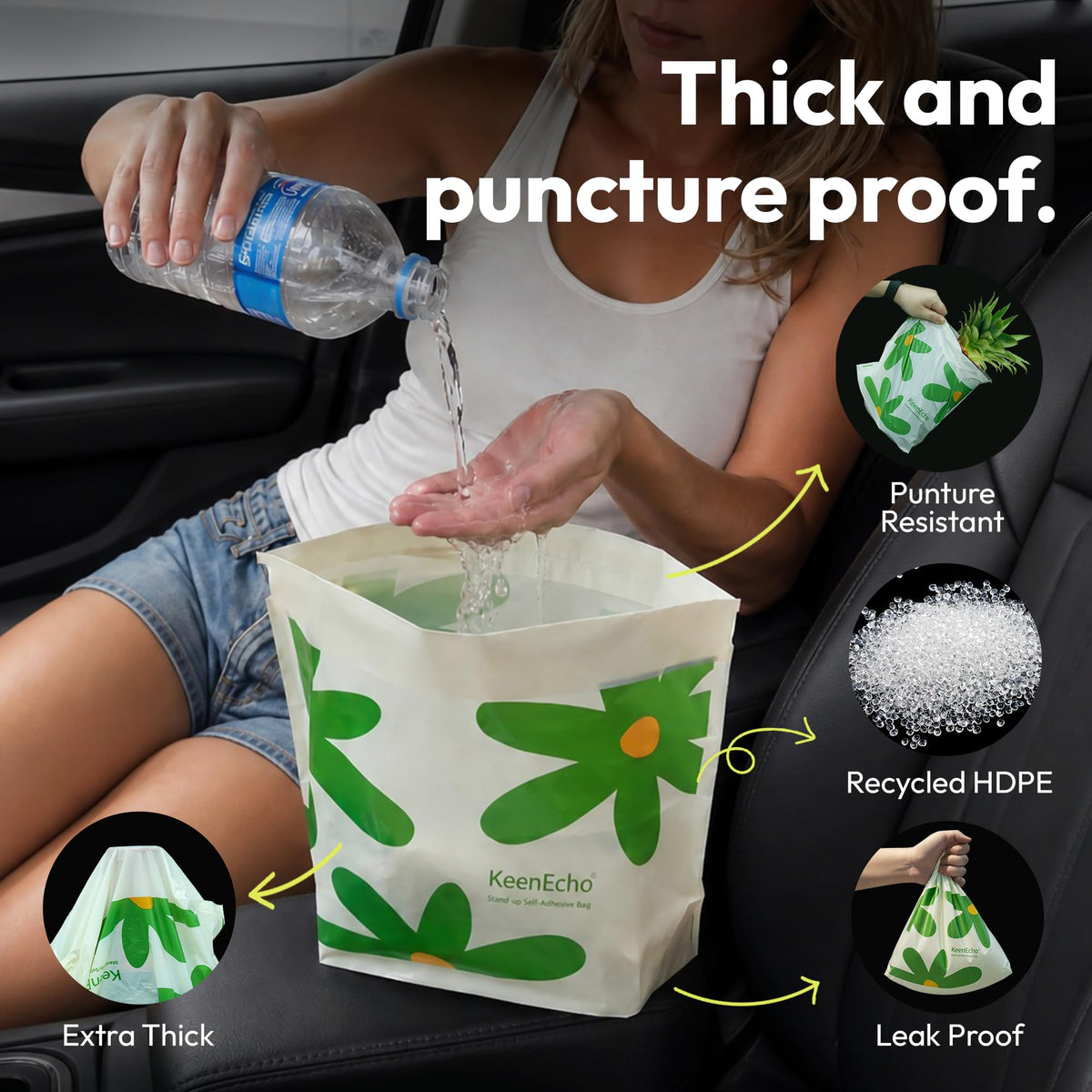 KeenEcho bag used for vomit containment showing hygienic disposal
