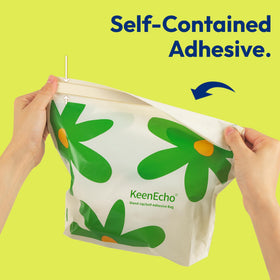 KeenEcho recycled HDPE label close-up emphasizing eco-conscious materials