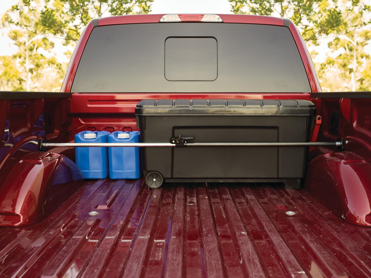KEEPER cargo bar in SUV with moving boxes, reduces cargo shift and damage
