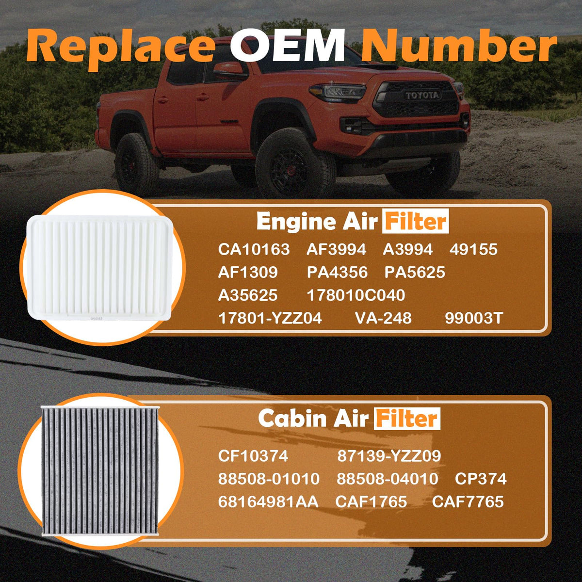 Kefly cabin air filter close-up showing odor control benefit