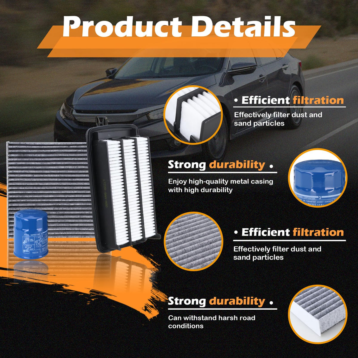 Kefly cabin filter layered electrostatic media for cleaner air