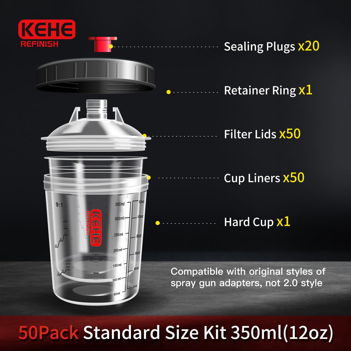 KEHE REFINISH hard cups with retainer ring demonstrating durable support and stability