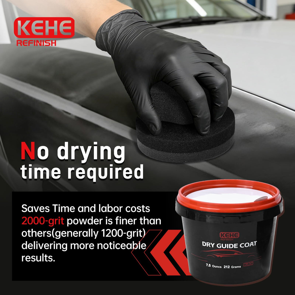 KEHE REFINISH in-use with technician sanding to speed up repair workflow and immediate checks