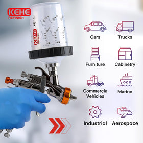 KEHE REFINISH wash bottle and mixing sticks showing simple cleanup and mixing