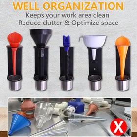 KEHOSTAR funnel in holder showing size and scale benefit