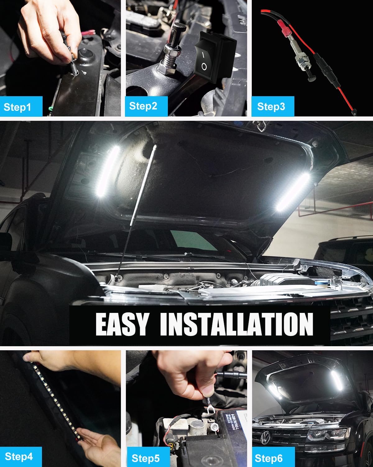 Keiurot installed under hood full engine bay illumination benefit