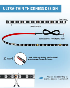Keiurot strip next to ruler and hand showing compact 24-inch length