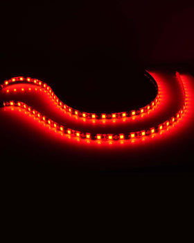Keiurot red underglow on vehicle exterior conveying atmospheric accent lighting effect