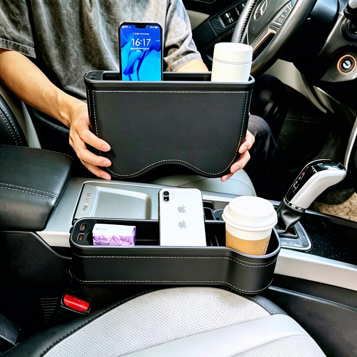 keketuohai cup holder with phone and keys demonstrating secure storage on drives
