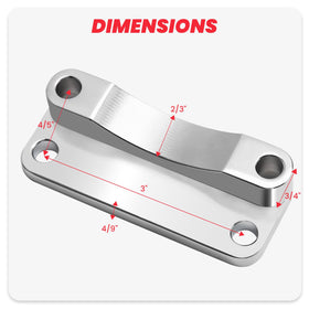 kekykm side profile of riser bracket highlighting raised clearance benefit
