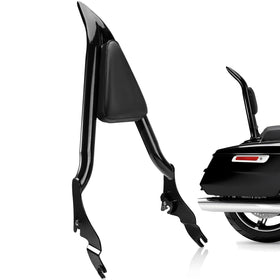 kekykm front view of gloss black sissy bar showing fit and finish benefit