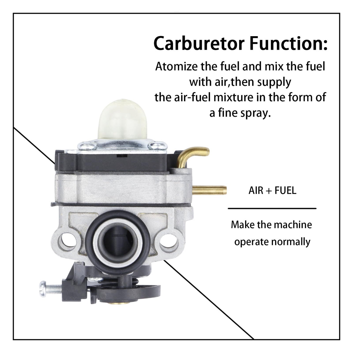 KELKONG carburetor held in hand for size comparison showing compact design and easy handling