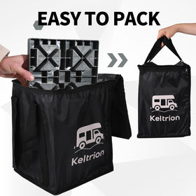 Keltrion blocks placed at a campsite delivering steadier RV living benefit